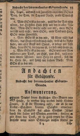 Andachten für Gebährende.