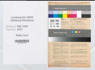 Entnazifizierung Kurt Riehl, geb. 29.09.1901 (Verw.Inspektor)