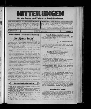 Jahrgang 1931, Hamburg, den 17. Mai, Nummer 20