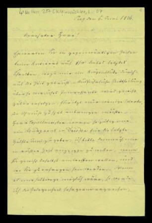 Brief von Louis Kleinwächter an Louis Spohr