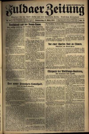 Erste Ausgabe vom Donnerstag, den 17. März 1932.