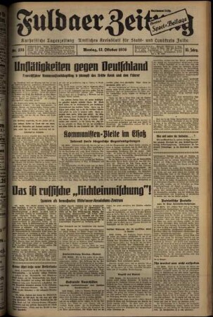 Ausgabe vom Montag, den 12. Oktober 1936.