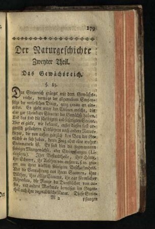 Der Naturgeschichte Zweyter Theil: Das Gewaechsreich §. 85. [- §. 102]