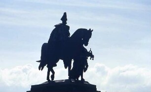 Koblenz - Das Deutsche Eck : Reiterdenkmal am Deutschen Eck, aufgenommen in Koblenz, ca. 2001