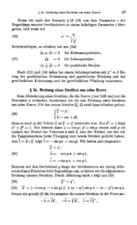 § 36. Drehung eines Streifens um seine Kurve