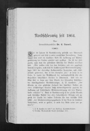 Nordschleswig seit 1864.