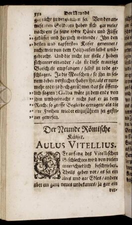 Der Neunde Römische Käiser. Aulus Vitellius.