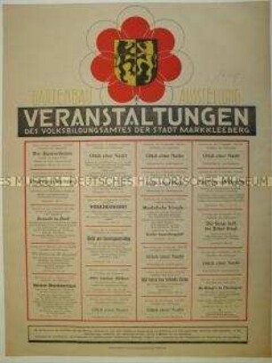 Maueranschlag mit Veranstaltungsprogramm zur Gartenbauausstellung in Markkleeberg