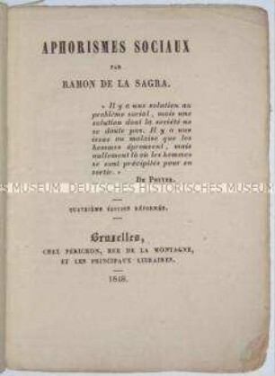 Aphorismen des Anarchisten Ramon de la Sagra