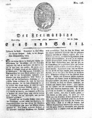 Nro. 126, Donnerstag den 26. Juny 1806