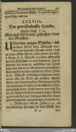 XXXVIII. Der gewissenhaffte Hencker