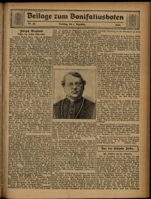 Zweite Ausgabe vom Sonntag, den 01. Dezember 1929.