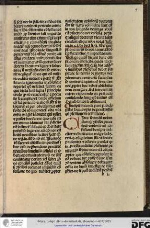 Incipit secunda pars principalis huius operis de pentitenis ad confessionem admissione.