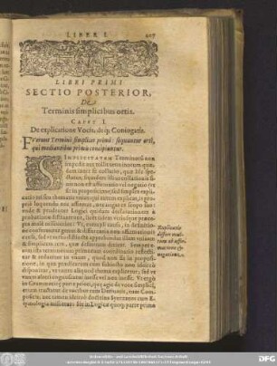Caput I. De explicatione Vocis, deq[ue] Coniugatis.