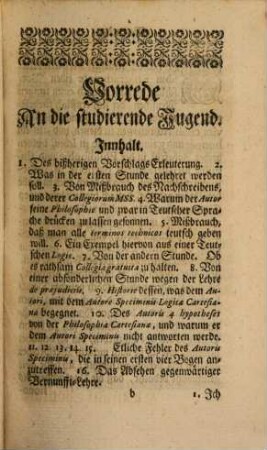 Einleitung zu der Vernunftlehre
