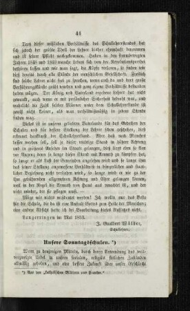 Unsere Sonntagsschulen