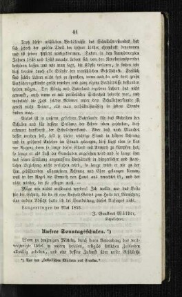 Unsere Sonntagsschulen