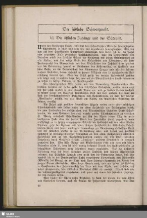 VI. Die östlichen Zugänge und der Südrand