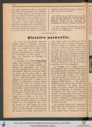 Histoire naturelle.
