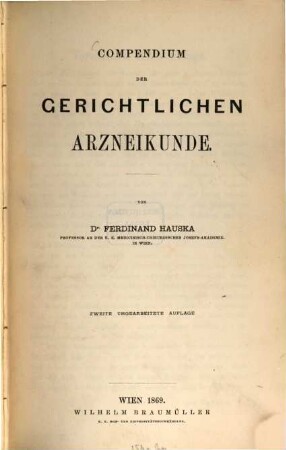 Compendium der gerichtlichen Arzneikunde