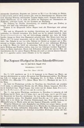 Das Regiment Markgraf bei Avion-Acheville-Méricourt