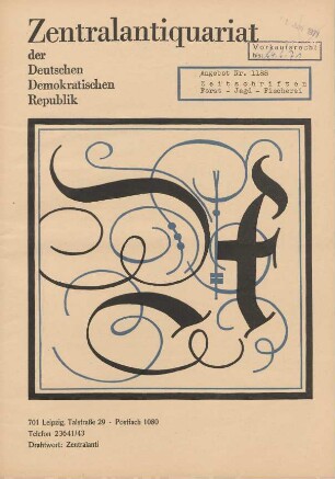 Nr. 1188: Zeitschriften Forst - Jagd - Fischerei