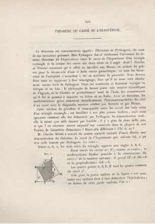 Théorème du Carré de l'Hypoténuse.
