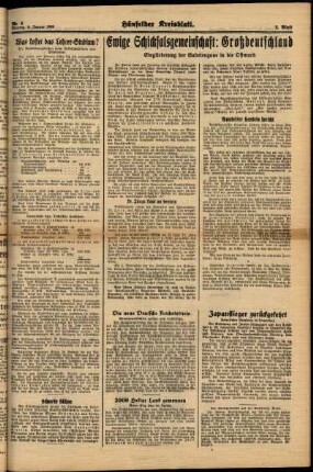 Zweite Ausgabe vom Montag, den 09. Januar 1939.