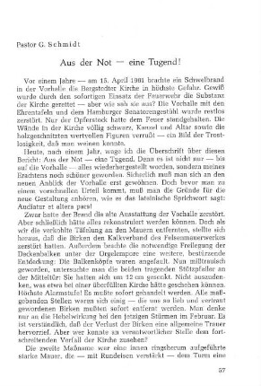 Aus der Not - eine Tugend!
