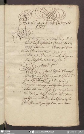 Land Tags Schluß Oculi 1737
