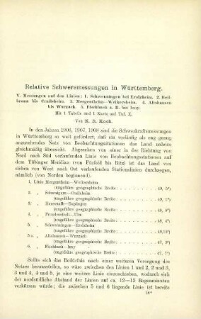 Relative Schweremessungen in Württemberg. V.