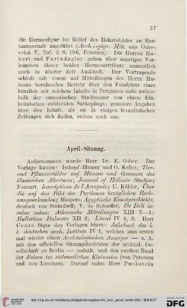 April-Sitzung