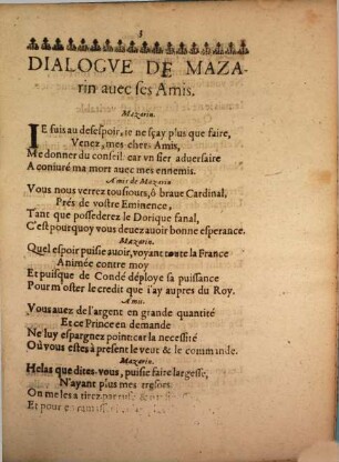 Dialogue de Mazarin avec ses amis