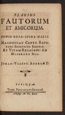 Plausus Fautorum Et Amicorum