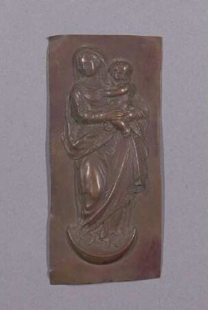 Kupferrelief mit Darstellung der Madonna mit Kind