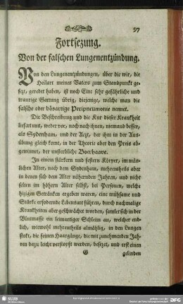 Fortsetzung. Von der falschen Lungenentzündung