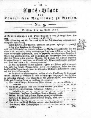 No 9, 24. Juli 1816
