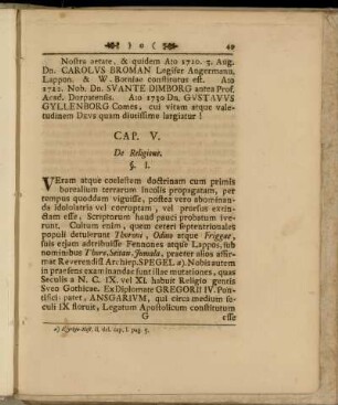 Cap. V. De Religione