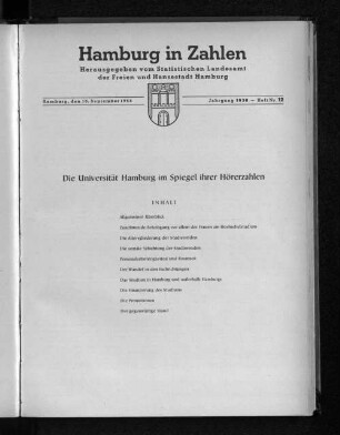 Die Universität Hamburg im Spiegel ihrer Hörerzahlen