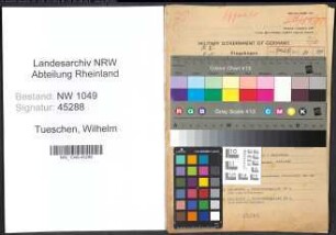 Entnazifizierung Wilhelm Tueschen , geb. 09.01.1904 (Fahrer)