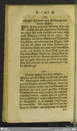 XIV. Pulver gegen das böse Wesen