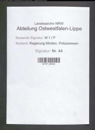 Polizeiverwaltung im Kreis Minden, Band 2