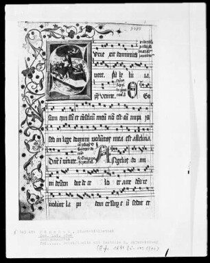 Antiphonale aus Sankt Ulrich in Augsburg — Initiale S, darin die Auferstehung Christi