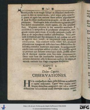 Caput I. De Dolore Capitis.