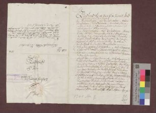 Drei Einwohner von Kaltenbach verkaufen ihren Wald an die badische Landesadministration um 261 Gulden.