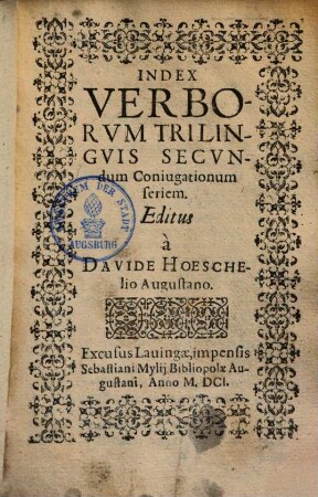 Index verborum trilinguis secundum coniugationum seriem
