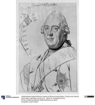 August Wilhelm, Herzog von Braunschweig-Bevern. Preußischer General. Nach einem Gemälde im Schloss Berlin