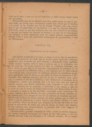 Capítulo VII : Conversación con los hombres