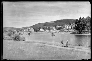 Hahnenklee-Bockswiese. Blick über die Kranicher Teiche zum Ort
