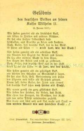 Postkarte mit patriotischem Gedicht